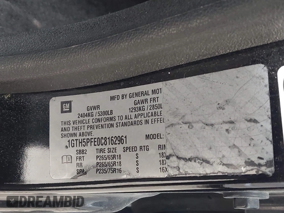 2012 GMC Canyon with VIN 1GTH5PFE0C8162961, listed as a IAAI auction lot 41635311 with 198,553 mi miles and . Bid and sale history available at DreamBid. Image 9.