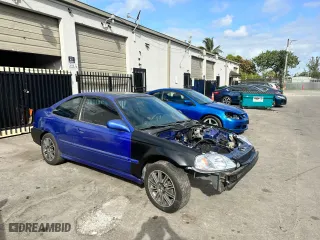2000 Honda Civic Si with VIN 1HGEM1159YL121874, listed as a Copart auction lot 87539595 with 150,000 mi miles and Clean Title. Bid and sale history available at carsss.com. Image 1.