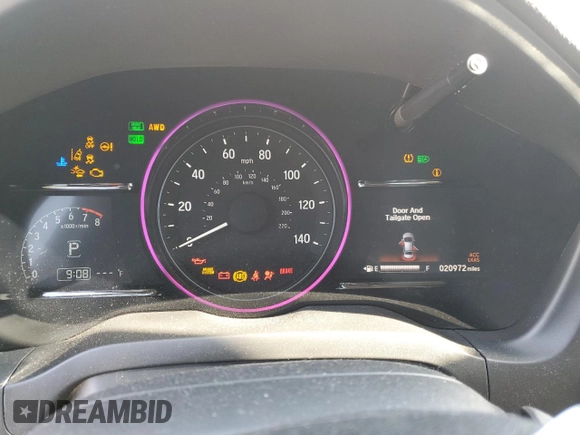 2022 Honda HR-V EX with VIN 3CZRU6H52NM756443, listed as a Copart auction lot 54507595 with 20,972 mi miles and Salvage Title. Bid and sale history available at carsss.com. Image 9.