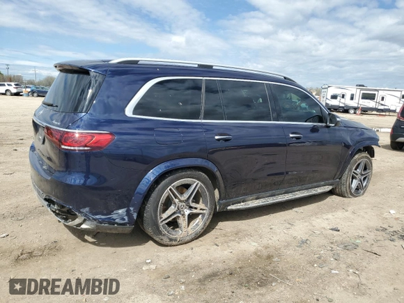 2022 Mercedes-Benz GLS 450 with VIN 4JGFF5KE2NA805414, listed as a Copart auction lot 50157484 with 18,903 mi miles and Salvage Title. Bid and sale history available at DreamBid. Image 3.