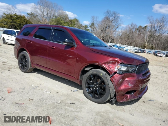 2020 Dodge Durango GT Plus with VIN 1C4RDJDG1LC186112, listed as a Copart auction lot 47263365 with 110,266 mi miles and Salvage title. Bid and sale history available at DreamBid. Image 4.