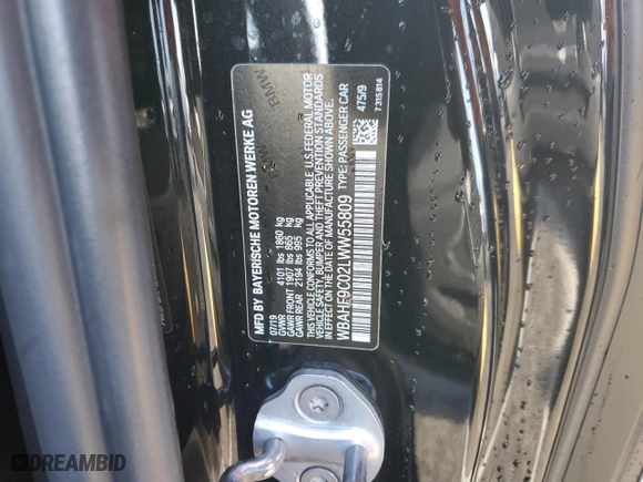 2020 BMW Z4 sDriveM40i with VIN WBAHF9C02LWW55809, listed as a Copart auction lot 48812855 with 39,680 mi miles and Salvage Title. Bid and sale history available at carsss.com. Image 13.