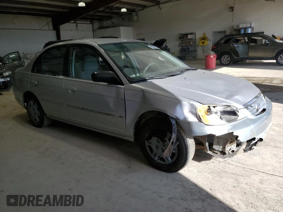 2002 Honda Civic LX with VIN 1HGES15562L047000, listed as a Copart auction lot 46567405 with 224,963 mi miles and Salvage Title. Bid and sale history available at DreamBid. Image 4.