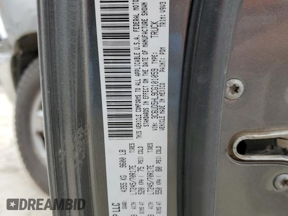 2012 Ram 2500 ST with VIN 3C6UD5HL9CG101059, listed as a Copart auction lot 49768895 with 233,259 mi miles and Salvage title. Bid and sale history available at DreamBid. Image 10.