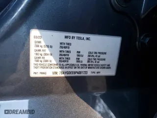 2023 Tesla Model Y Long Range with VIN 7SAYGDEE6PA081723, listed as a Copart auction lot 87232354 with 28,774 mi miles and Salvage Title. Bid and sale history available at carsss.com. Image 14.