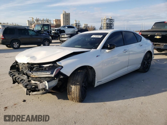 2021 Acura TLX w/A-Spec Package with VIN 19UUB5F59MA003377, listed as a Copart auction lot 47469825 with 41,237 mi miles and Salvage Title. Bid and sale history available at carsss.com. Image 1.