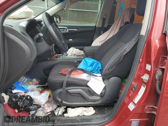 2015 Nissan Pathfinder S with VIN 5N1AR2MM1FC671098, listed as a Copart auction lot 64360135 with 140,060 mi miles and Salvage title. Bid and sale history available at DreamBid. Image 7.