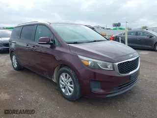 2016 Kia Sedona LX with VIN KNDMB5C10G6090643, listed as a IAAI auction lot 41911980 with NaN miles. Bid and sale history available at carsss.com. Image 1.
