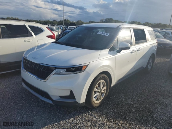 2022 Kia Carnival LXS with VIN KNDNB4H30N6080796, listed as a Copart auction lot 74734874 with 0 mi miles and Salvage Title. Bid and sale history available at carsss.com. Image 1.