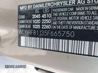 2005 Mercedes-Benz C 240 with VIN WDBRF81J35F665750, listed as a IAAI auction lot 41898295 with 82,991 mi miles and . Bid and sale history available at DreamBid. Image 9.