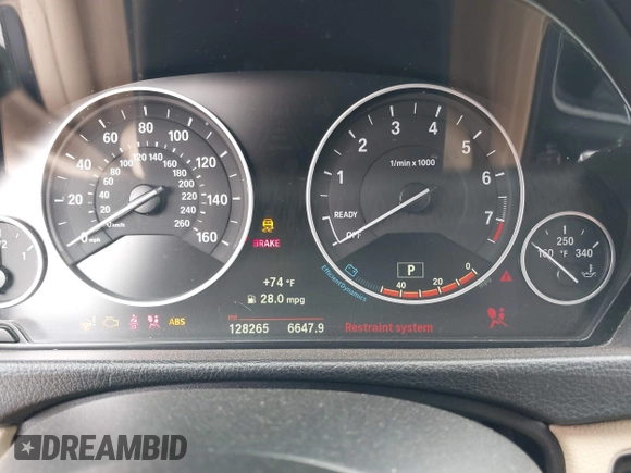 2015 BMW 3 Series 328i with VIN WBA3A5G55FNS85277, listed as a IAAI auction lot 41593498 with 128,265 mi miles and . Bid and sale history available at carsss.com. Image 7.