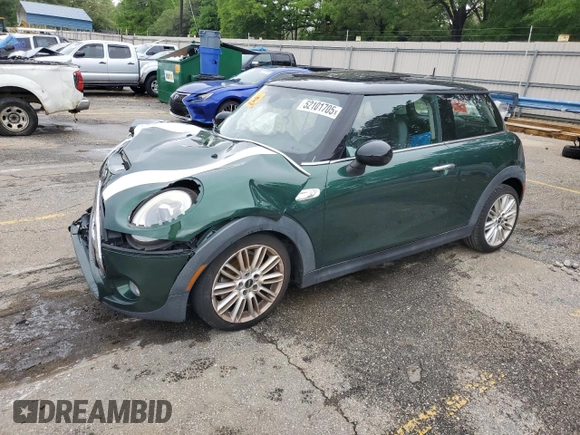 2015 MINI Hardtop S with VIN WMWXP7C59F2A42464, listed as a Copart auction lot 52101705 with Not Provided miles and Salvage Title. Bid and sale history available at DreamBid. Image 1.