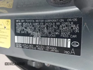 2006 Lexus ES 350 with VIN JTHBA30G065152066, listed as a IAAI auction lot 42242124 with 194,959 mi miles and . Bid and sale history available at DreamBid. Image 9.