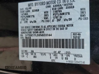 1999 Ford F-150 XL with VIN 1FTRX17L5XNB33164, listed as a Copart auction lot 47809905 with 164,484 mi miles and Non Repairable. Bid and sale history available at carsss.com. Image 12.