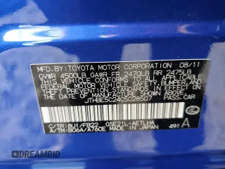 2012 Lexus IS 350 с VIN JTHBE5C24C5028507, выставлен на аукционе Copart как лот 89131145 с пробегом 141 501 миль миль и Списание • Salvage title. История ставок и продаж доступна на DreamBid. Изображение 13.