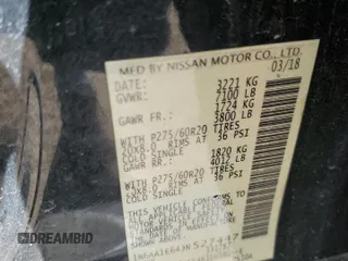 2018 Nissan Titan SV z VIN 1N6AA1E64JN527447, wystawiony jako Copart lot #52909825 z przebiegiem 92 422 mil mil oraz Szkoda całkowita • Salvage title. Historia ofert i sprzedaży dostępna na DreamBid. Obrazek 15.