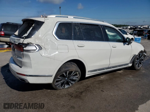 2020 BMW X7 xDrive40i z VIN 5UXCW2C08L9B92949, wystawiony jako Copart lot #55934825 z przebiegiem Nie podano mil oraz Szkoda całkowita • Salvage title. Historia ofert i sprzedaży dostępna na DreamBid. Obrazek 3.