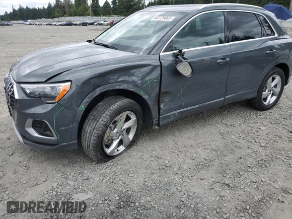 2020 Audi Q3 Premium with VIN WA1AECF31L1002342, listed as a Copart auction lot 60729665 with 29,154 mi miles and Salvage title. Bid and sale history available at DreamBid. Image 1.