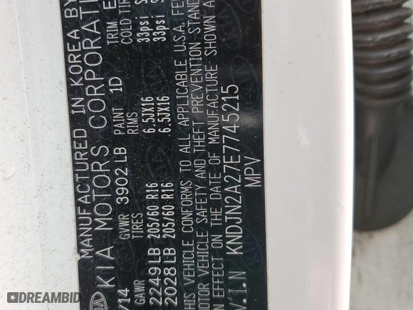2014 Kia Soul with VIN KNDJN2A27E7745215, listed as a Copart auction lot 48112685 with 101,771 mi miles and Salvage Title. Bid and sale history available at carsss.com. Image 13.