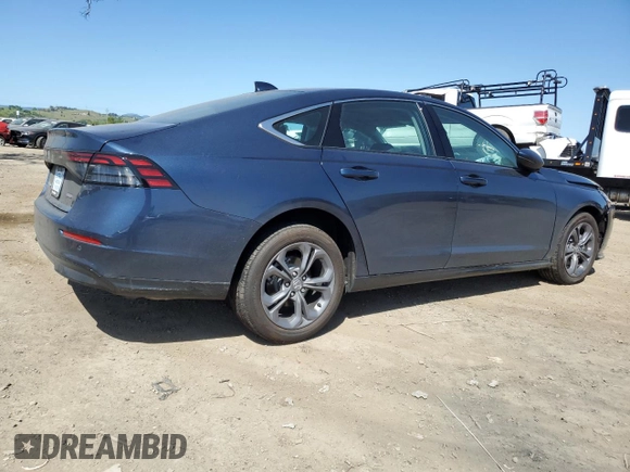 2025 Honda Accord EX-L with VIN 1HGCY2F6XSA007159, listed as a Copart auction lot 52245095 with 2,588 mi miles and Salvage title. Bid and sale history available at DreamBid. Image 3.