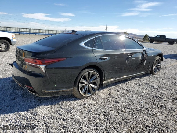 2019 Lexus LS with VIN JTHC51FF2K5005916, listed as a Copart auction lot 45808375 with 13,326 mi miles and Salvage Title. Bid and sale history available at carsss.com. Image 3.