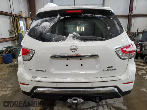 2014 Nissan Pathfinder Platinum with VIN 5N1AR2MM8EC658430, listed as a Copart auction lot 46711815 with 108,376 mi miles and Salvage title. Bid and sale history available at DreamBid. Image 6.