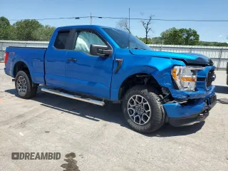 2021 Ford F-150 XL with VIN 1FTEX1EP8MFC94005, listed as a Copart auction lot 57518465 with 32,149 mi miles and Salvage title. Bid and sale history available at DreamBid. Image 4.