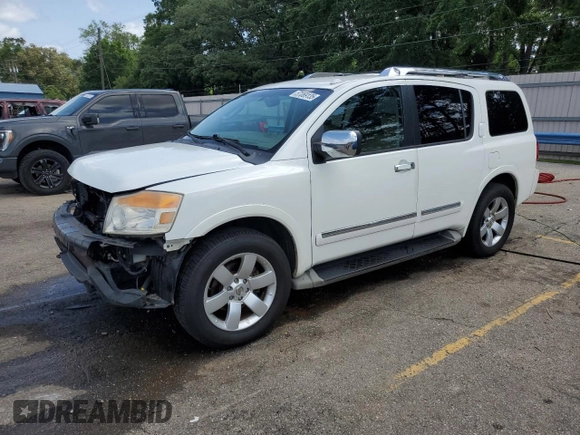 2011 Nissan Armada SV z VIN 5N1BA0ND7BN611338, wystawiony jako Copart lot #57069135 z przebiegiem 183 444 mil mil oraz Szkoda całkowita • Salvage title. Historia ofert i sprzedaży dostępna na DreamBid. Obrazek 1.