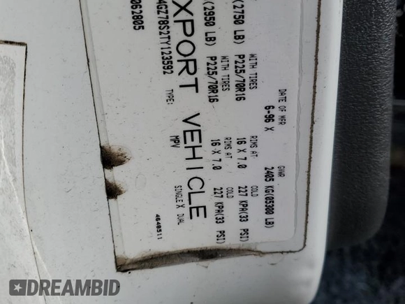 1996 Jeep Grand Cherokee Limited с VIN 1J4GZ78S2TY123592, выставлен на аукционе Copart как лот 84387624 с пробегом Не указан миль и Списание • Salvage title. История ставок и продаж доступна на DreamBid. Изображение 12.