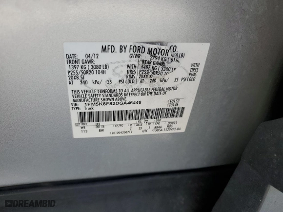 2013 Ford Explorer Limited with VIN 1FM5K8F82DGA46448, listed as a Copart auction lot 50890265 with 186,167 mi miles and Clean Title. Bid and sale history available at carsss.com. Image 13.