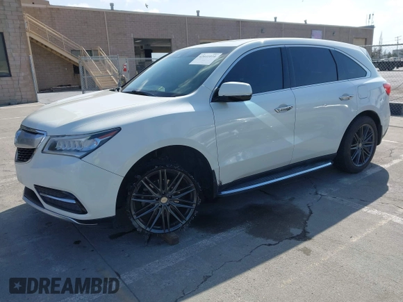 2016 Acura MDX w/Tech with VIN 5FRYD4H47GB045999, listed as a IAAI auction lot 42041010 with 124,096 mi miles. Bid and sale history available at carsss.com. Image 2.