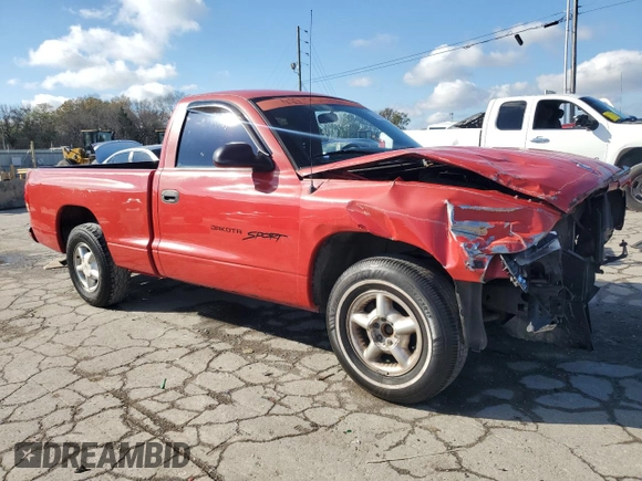 1999 Dodge Dakota SLT with VIN 1B7FL26XXXS254590, listed as a Copart auction lot 80100174 with 330,874 mi miles and Clean Title. Bid and sale history available at carsss.com. Image 4.