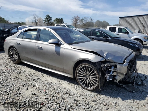 2021 Mercedes-Benz S 580 with VIN W1K6G7GB3MA056414, listed as a Copart auction lot 47523345 with Not Provided miles and Salvage Title. Bid and sale history available at DreamBid. Image 4.
