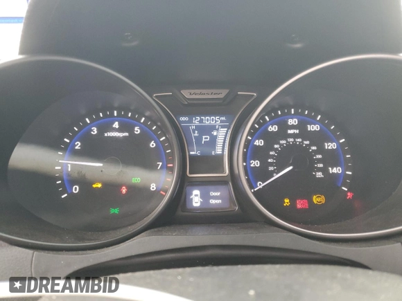 2014 Hyundai Veloster Turbo with VIN KMHTC6AE2EU212265, listed as a Copart auction lot 42782795 with 127,005 mi miles and Salvage Title. Bid and sale history available at carsss.com. Image 9.