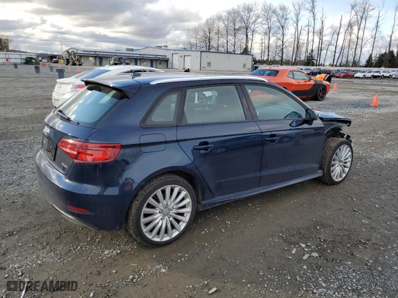 2017 Audi A3 Sportback e-tron Premium with VIN WAUUPBFFXHA111971, listed as a Copart auction lot 46076275 with 17,387 mi miles and Salvage Title. Bid and sale history available at carsss.com. Image 3.