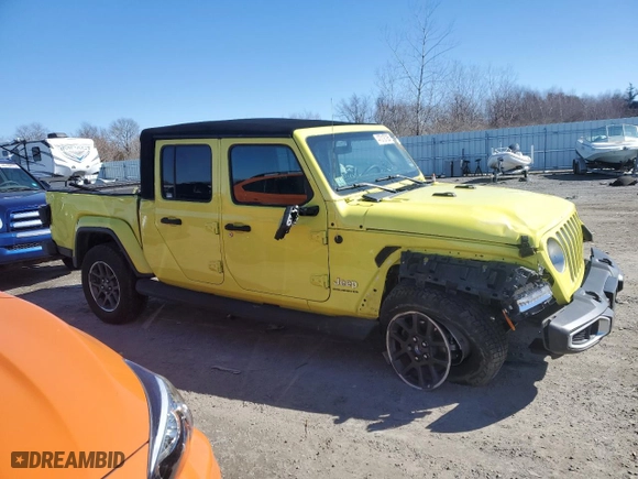 2023 Jeep Gladiator Overland with VIN 1C6HJTFG9PL547578, listed as a Copart auction lot 47018785 with 36,010 mi miles and Salvage Title. Bid and sale history available at carsss.com. Image 4.