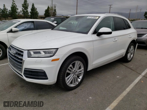 2018 Audi Q5 Premium Plus with VIN WA1BNAFY8J2129729, listed as a Copart auction lot 41141563 with 70,165 mi miles and . Bid and sale history available at DreamBid. Image 1.