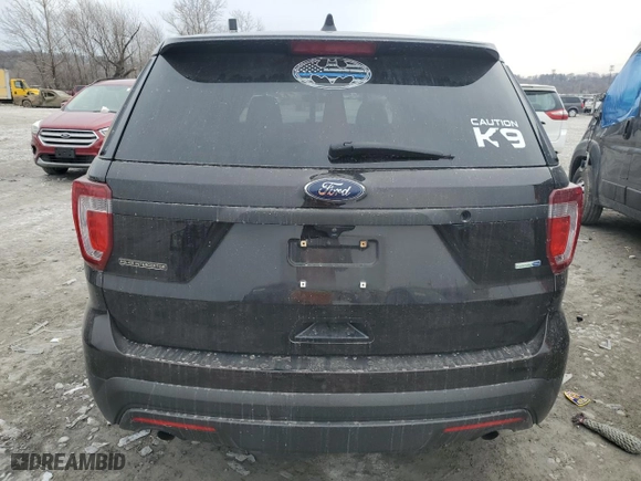 2016 Ford Utility Police Interceptor with VIN 1FM5K8AR5GGC26379, listed as a Copart auction lot 45675445 with 0 mi miles and Salvage Title. Bid and sale history available at carsss.com. Image 6.