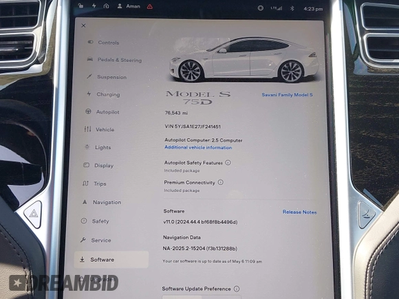 2018 Tesla Model S 75D с VIN 5YJSA1E27JF241451, выставлен на аукционе IAAI как лот 42374353 с пробегом 76 543 миль миль и . История ставок и продаж доступна на DreamBid. Изображение 7.