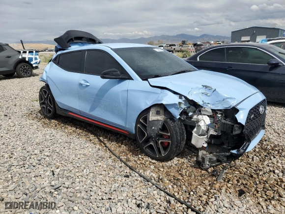 2022 Hyundai Veloster N with VIN KMHT36AH5NU012801, listed as a Copart auction lot 71395064 with 20,133 mi miles and Salvage Title. Bid and sale history available at carsss.com. Image 4.