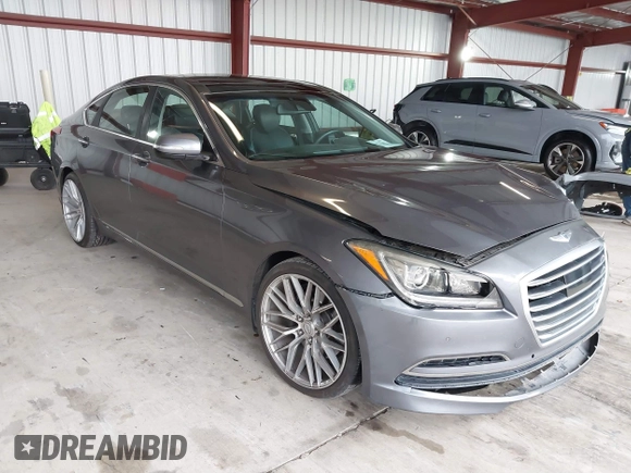 2015 Hyundai Genesis 3.8L with VIN KMHGN4JE8FU071736, listed as a IAAI auction lot 41732022 with 92,361 mi miles. Bid and sale history available at carsss.com. Image 1.