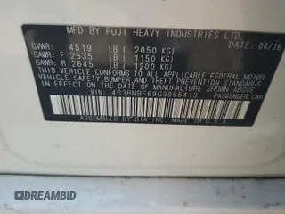 2016 Subaru Legacy Premium with VIN 4S3BNBF69G3055413, listed as a Copart auction lot 60349355 with 127,535 mi miles and Salvage title. Bid and sale history available at DreamBid. Image 12.