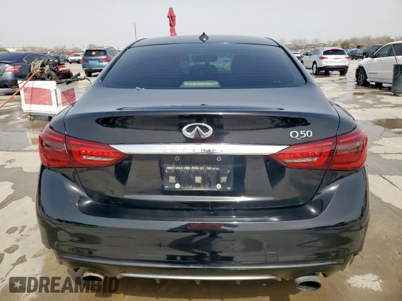 2018 Infiniti Q50 3.0t LUXE with VIN JN1EV7AP5JM357263, listed as a Copart auction lot 47679195 with 162,430 mi miles and Salvage Title. Bid and sale history available at carsss.com. Image 6.