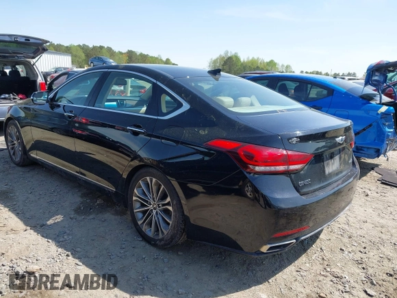 2015 Hyundai Genesis 3.8L z VIN KMHGN4JEXFU021307, wystawiony jako IAAI lot #41925165 z przebiegiem 128 921 mil mil oraz . Historia ofert i sprzedaży dostępna na DreamBid. Obrazek 3.