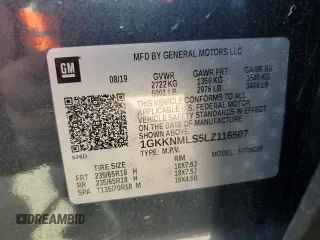2020 GMC Acadia SLT with VIN 1GKKNMLS5LZ116507, listed as a Copart auction lot 56781845 with 65,238 mi miles and Salvage title. Bid and sale history available at DreamBid. Image 13.