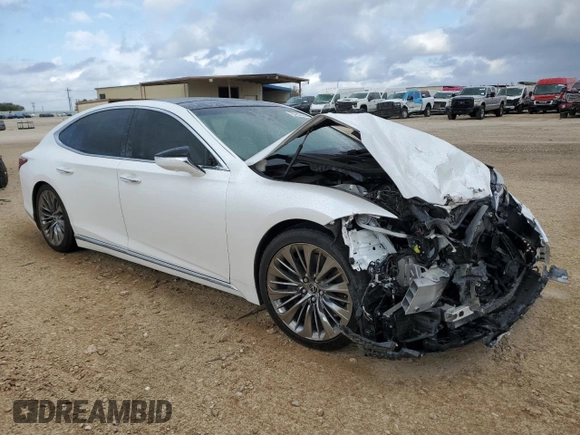 2023 Lexus LS with VIN JTHD51FF3P5018878, listed as a Copart auction lot 78452394 with 7,466 mi miles and Salvage Title. Bid and sale history available at carsss.com. Image 4.