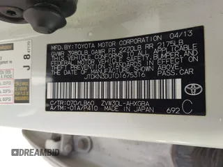 2013 Toyota Prius One z VIN JTDKN3DU1D1675316, wystawiony jako IAAI lot #42091871 z przebiegiem 200 723 mil mil oraz . Historia ofert i sprzedaży dostępna na DreamBid. Obrazek 9.
