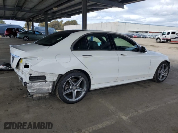 2016 Mercedes-Benz C 300 with VIN 55SWF4JBXGU104229, listed as a Copart auction lot 51165555 with 148,909 mi miles and Salvage Title. Bid and sale history available at carsss.com. Image 3.