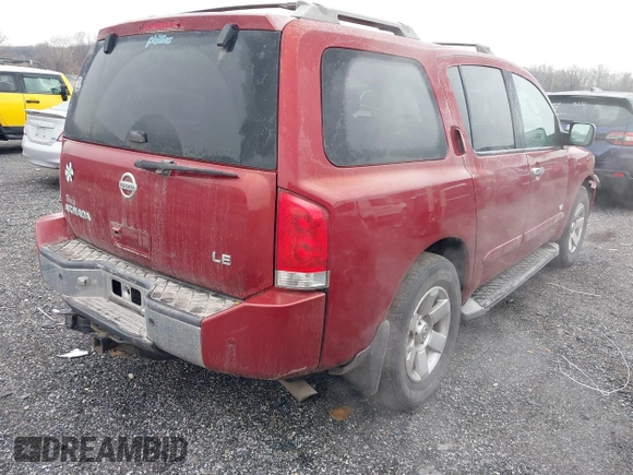 2005 Nissan Armada SE z VIN 5N1AA08B85N706842, wystawiony jako IAAI lot #41532244 z przebiegiem 123 630 mil mil oraz . Historia ofert i sprzedaży dostępna na DreamBid. Obrazek 4.