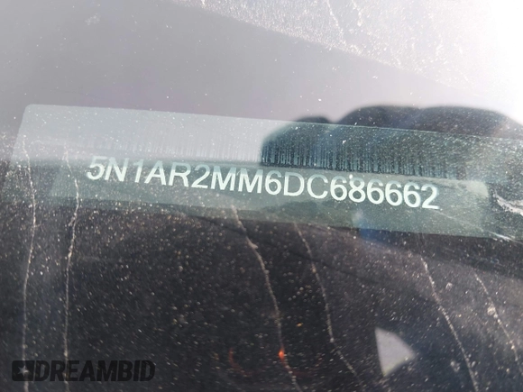 2013 Nissan Pathfinder SV z VIN 5N1AR2MM6DC686662, wystawiony jako IAAI lot #42517509 z przebiegiem 114 731 mil mil oraz . Historia ofert i sprzedaży dostępna na DreamBid. Obrazek 9.